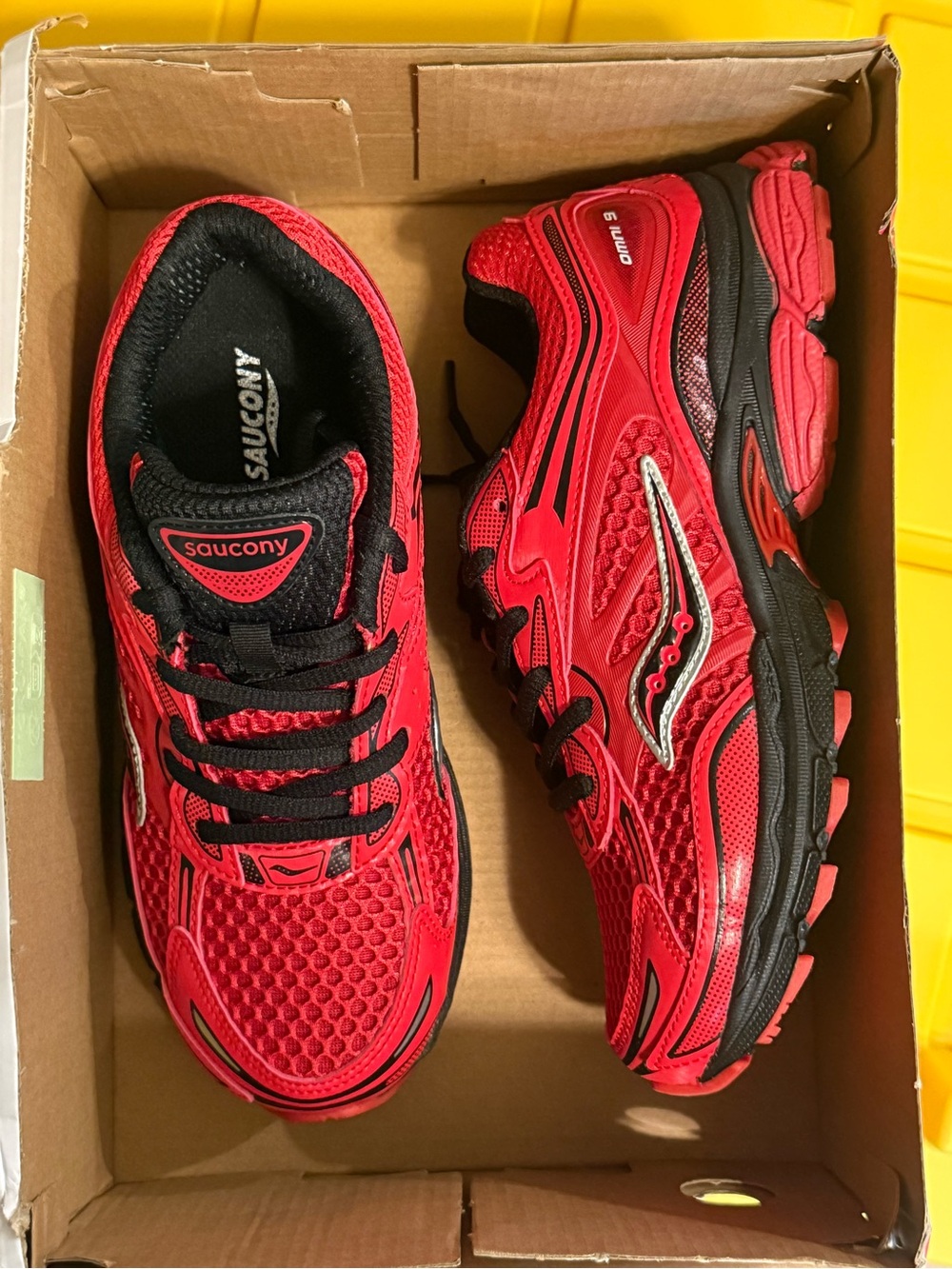 Saucony Red and Black Kids' Sneakers